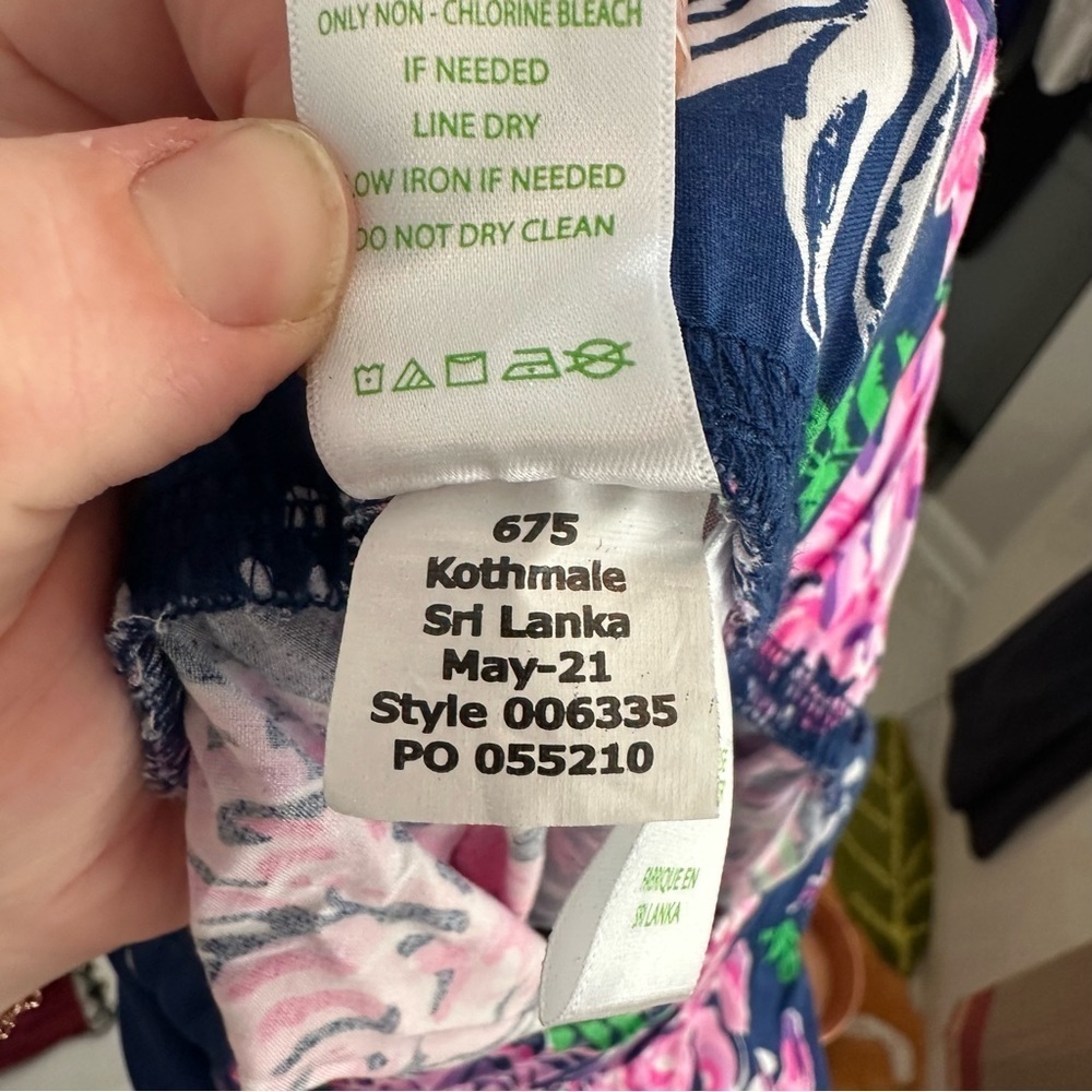 Lilly Pulitzer Bal Harbour Pala Oyster Bay Navy Ruffle Your Feathers Size Small - Picture 8 of 8